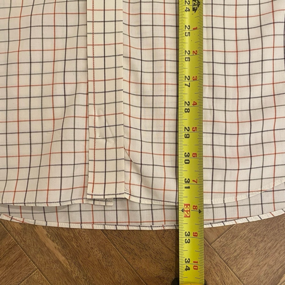 Ll Bean Wrinkle Resistant Men's XL Windowpane Check Button Down Shirt Beige - Picture 4 of 7